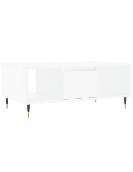 Tavolino da Salotto Bianco 90x50x36,5 cm in Legno Multistrato