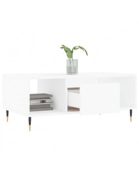 Tavolino da Salotto Bianco 90x50x36,5 cm in Legno Multistrato
