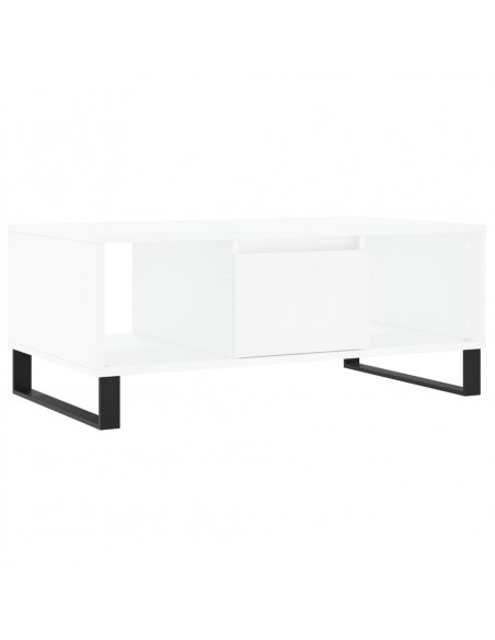 Tavolino da Salotto Bianco 90x50x36,5 cm in Legno Multistrato