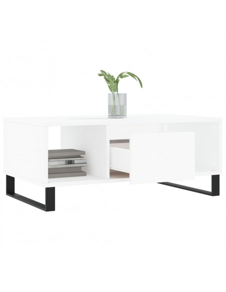 Tavolino da Salotto Bianco 90x50x36,5 cm in Legno Multistrato