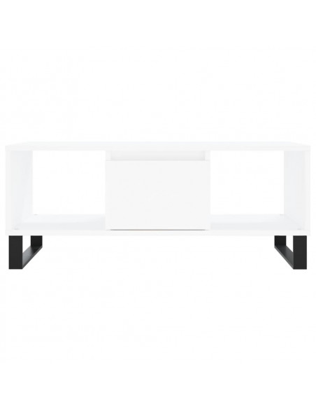 Tavolino da Salotto Bianco 90x50x36,5 cm in Legno Multistrato