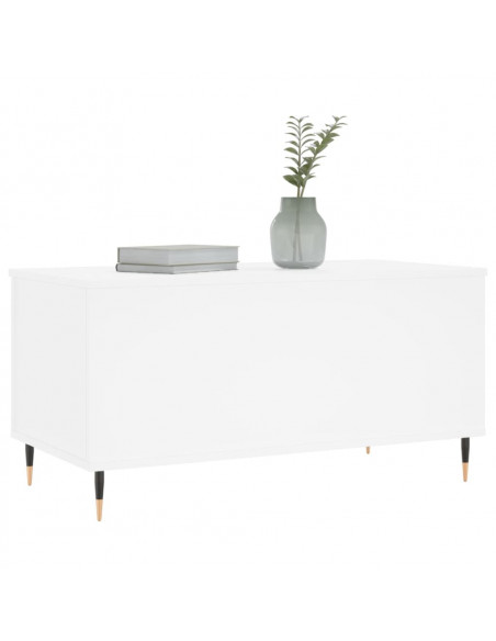 Tavolino da Salotto Bianco 90x44,5x45 cm in Legno Multistrato