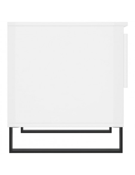 Tavolino Bianco Lucido 50x46x50 cm in Legno Multistrato