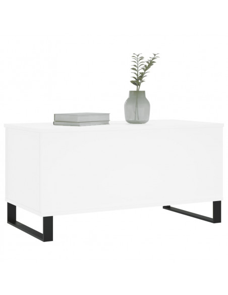 Tavolino da Salotto Bianco 90x44,5x45 cm in Legno Multistrato