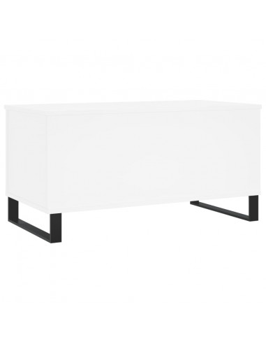 Tavolino da Salotto Bianco 90x44,5x45 cm in Legno Multistrato