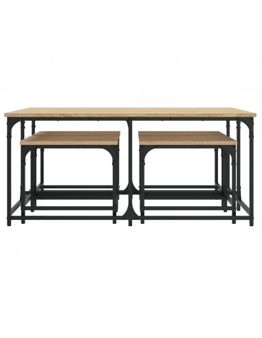 Tavolini Impilabili 5 pz Rovere Sonoma in Legno Multistrato