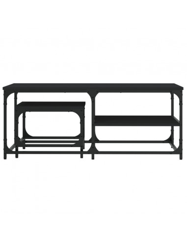 Tavolini Impilabili 2 pz Neri in Legno Multistrato