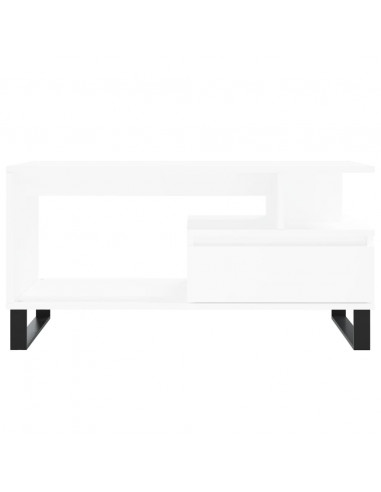 Tavolino da Salotto Bianco 90x49x45 cm in Legno Multistrato