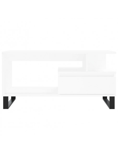 Tavolino da Salotto Bianco 90x49x45 cm in Legno Multistrato