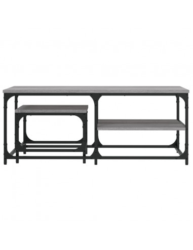 Tavolini Salotto Impilabili 2pz Grigio Sonoma Legno Multistrato