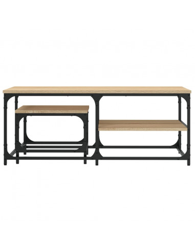 Tavolini Impilabili 2 pz Rovere Sonoma in Legno Multistrato