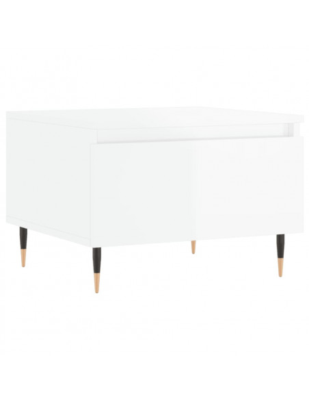 Tavolino da Salotto Bianco Lucido 50x46x35 cm Legno Multistrato