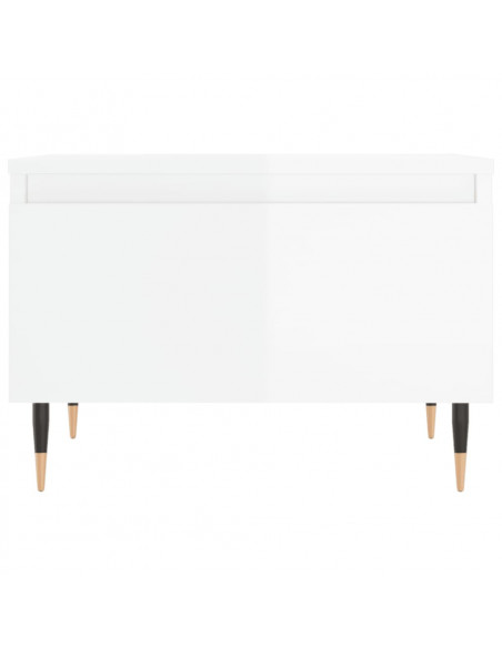 Tavolino da Salotto Bianco Lucido 50x46x35 cm Legno Multistrato