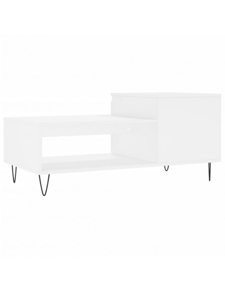 Tavolino da Salotto Bianco 100x50x45 cm in Legno Multistrato