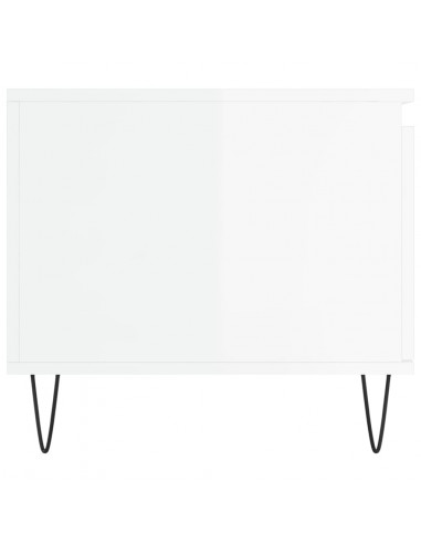 Tavolino da Salotto Bianco Lucido 100x50x45cm Legno Multistrato