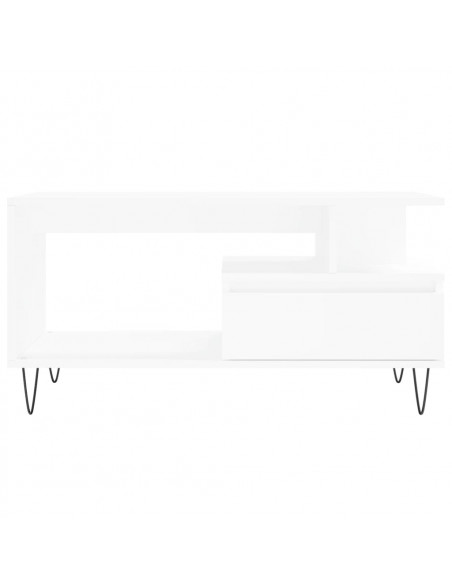 Tavolino da Salotto Bianco 90x49x45 cm in Legno Multistrato