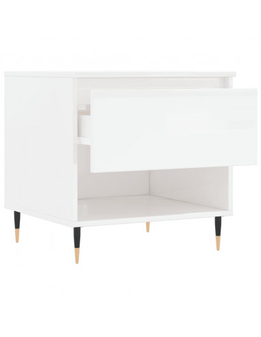 Tavolini Salotto 2pz Bianco Lucido 50x46x50cm Legno Multistrato