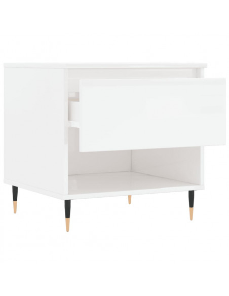 Tavolini Salotto 2pz Bianco Lucido 50x46x50cm Legno Multistrato