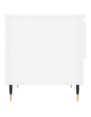 Tavolini Salotto 2pz Bianco Lucido 50x46x50cm Legno Multistrato