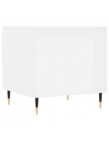 Tavolini Salotto 2pz Bianco Lucido 50x46x50cm Legno Multistrato