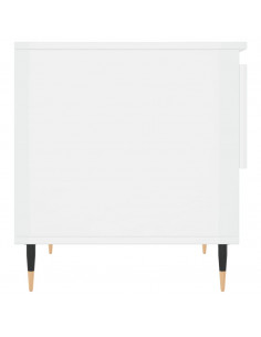 Tavolino Bianco Lucido 50x46x50 cm in Legno Multistrato 2