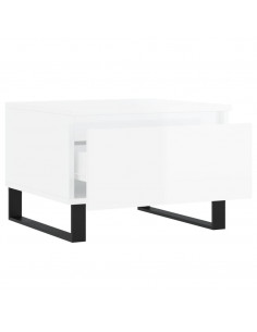 Tavolini Salotto 2pz Bianco Lucido 50x46x35cm Legno Multistrato 2