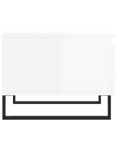 Tavolini Salotto 2pz Bianco Lucido 50x46x35cm Legno Multistrato