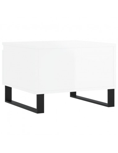 Tavolini Salotto 2pz Bianco Lucido 50x46x35cm Legno Multistrato