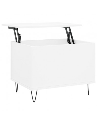 Tavolino da Salotto Bianco 60x44,5x45 cm in Legno Multistrato