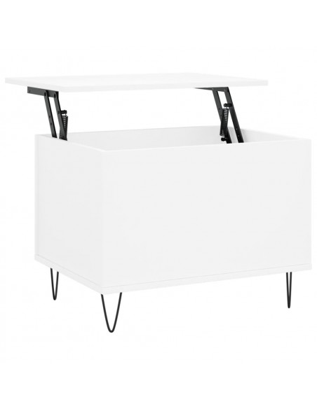 Tavolino da Salotto Bianco 60x44,5x45 cm in Legno Multistrato