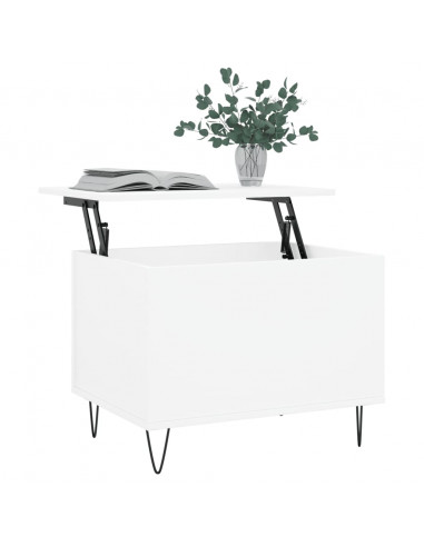 Tavolino da Salotto Bianco 60x44,5x45 cm in Legno Multistrato