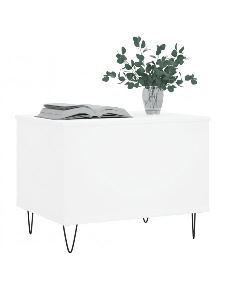 Tavolino da Salotto Bianco 60x44,5x45 cm in Legno Multistrato