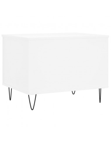 Tavolino da Salotto Bianco 60x44,5x45 cm in Legno Multistrato