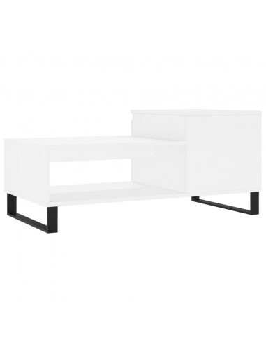 Tavolino da Salotto Bianco 100x50x45 cm in Legno Multistrato