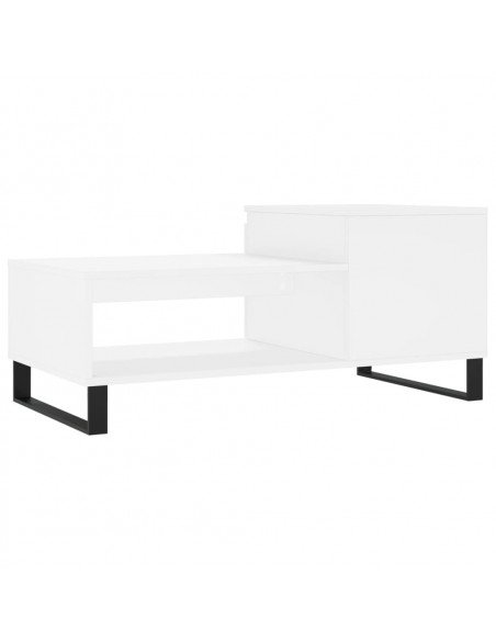 Tavolino da Salotto Bianco 100x50x45 cm in Legno Multistrato