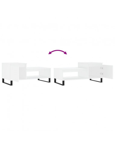 Tavolino da Salotto Bianco 100x50x45 cm in Legno Multistrato