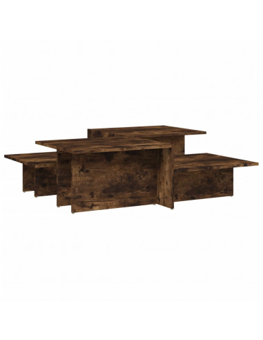 Tavolini da Salotto 2 pz Rovere Fumo in Legno Multistrato