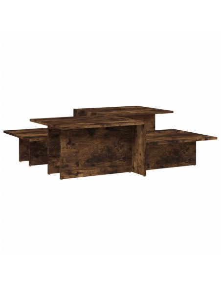Tavolini da Salotto 2 pz Rovere Fumo in Legno Multistrato
