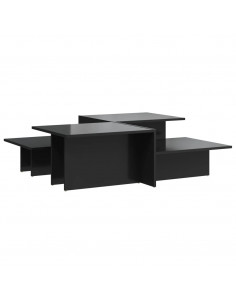 Tavolini da Salotto 2 pz Nero Lucido in Legno Multistrato 2