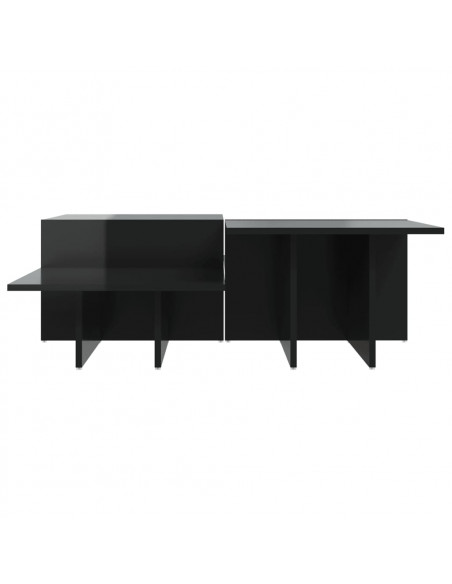 Tavolini da Salotto 2 pz Nero Lucido in Legno Multistrato