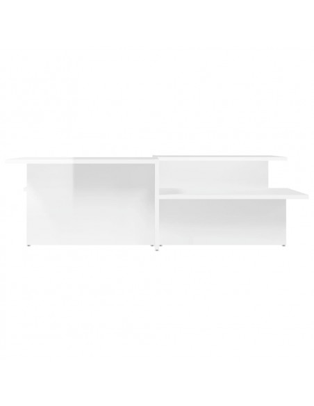 Tavolini da Salotto 2 pz Bianco Lucido in Legno Multistrato