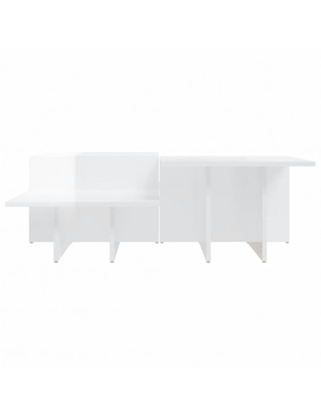 Tavolini da Salotto 2 pz Bianco Lucido in Legno Multistrato