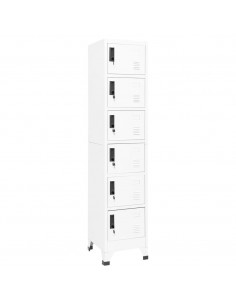 Armadietto con Serratura Bianco 38x40x180 cm in Acciaio 2