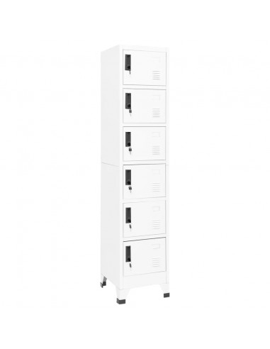 Armadietto con Serratura Bianco 38x40x180 cm in Acciaio