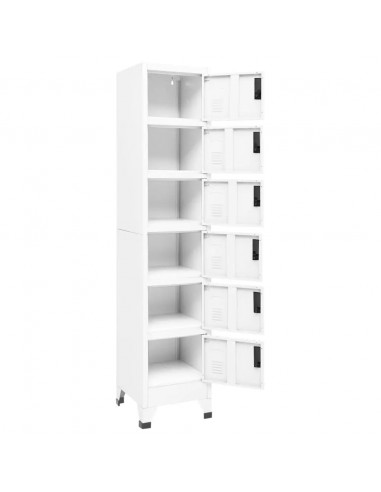 Armadietto con Serratura Bianco 38x40x180 cm in Acciaio