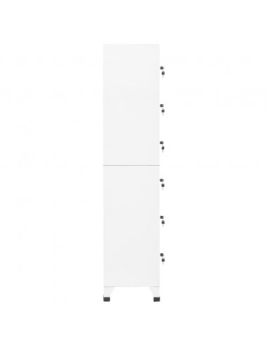 Armadietto con Serratura Bianco 38x40x180 cm in Acciaio