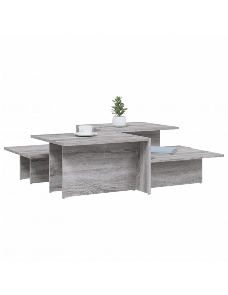 Tavolini da Salotto 2 pz Grigio Sonoma in Legno Multistrato