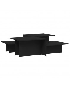 Tavolini da Salotto 2 pz Neri in Legno Multistrato 2