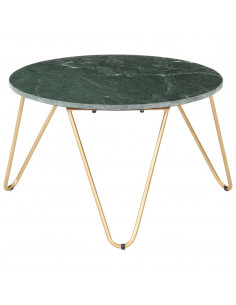 Tavolino da Caffè Verde 65x65x42 cm Pietra Vera Testura Marmo 2