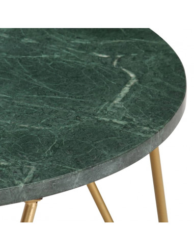 Tavolino da Caffè Verde 65x65x42 cm Pietra Vera Testura Marmo